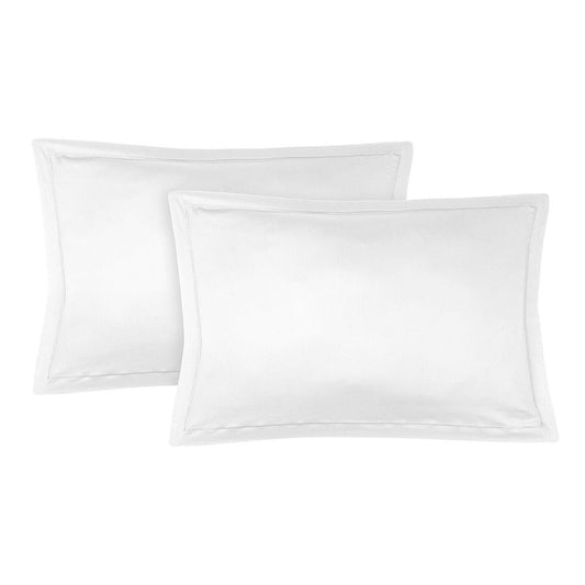 Taie d'oreiller (x2) satin de coton blanc JULIA