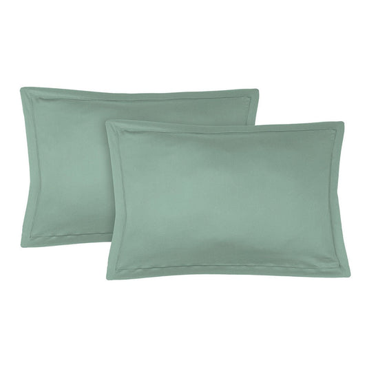 Taie d'oreiller (x2) satin de coton vert pistache JULIA