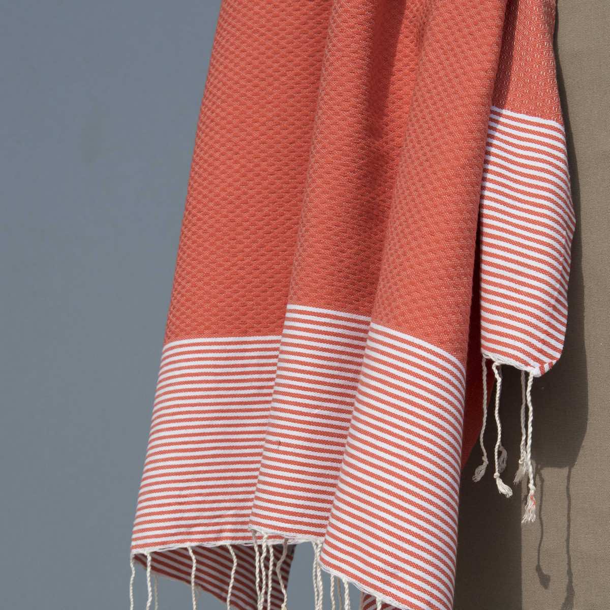Fouta nid d'abeille coton 100x200 IBIZA    febronie.com