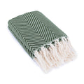 Plaid coton vert kaki AMSTERDAM - 160x250 - febronie.com