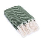 Plaid coton vert kaki AMSTERDAM - 160x250 - febronie.com