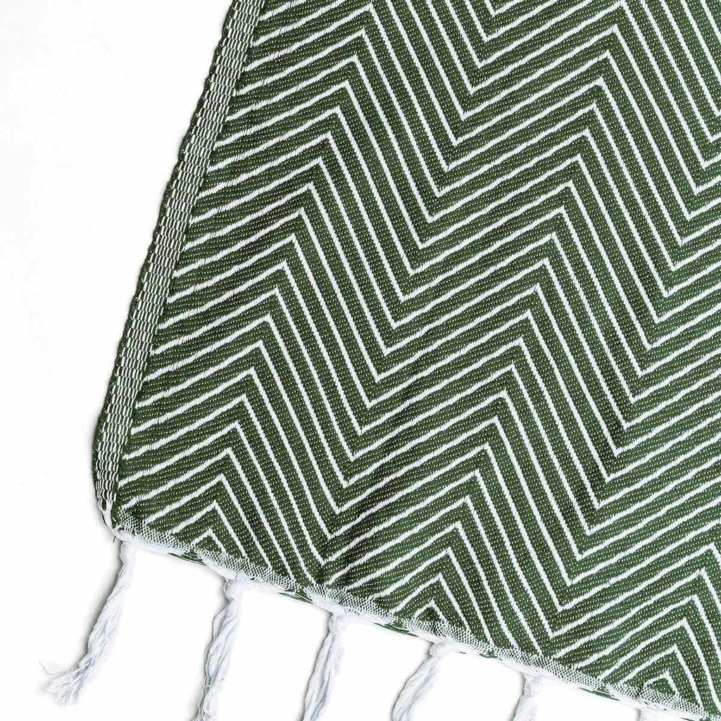 Plaid coton vert kaki AMSTERDAM    febronie.com