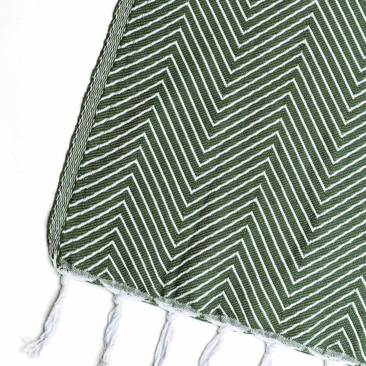 Plaid coton vert kaki AMSTERDAM    febronie.com