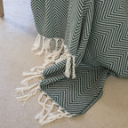 Plaid coton vert kaki AMSTERDAM    febronie.com