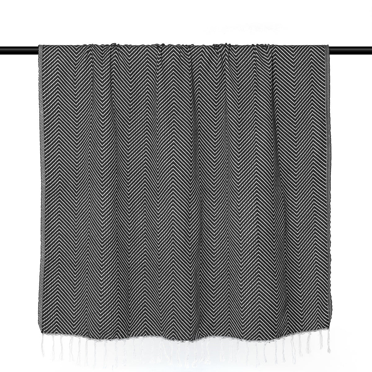 Plaid coton noir AMSTERDAM    febronie.com