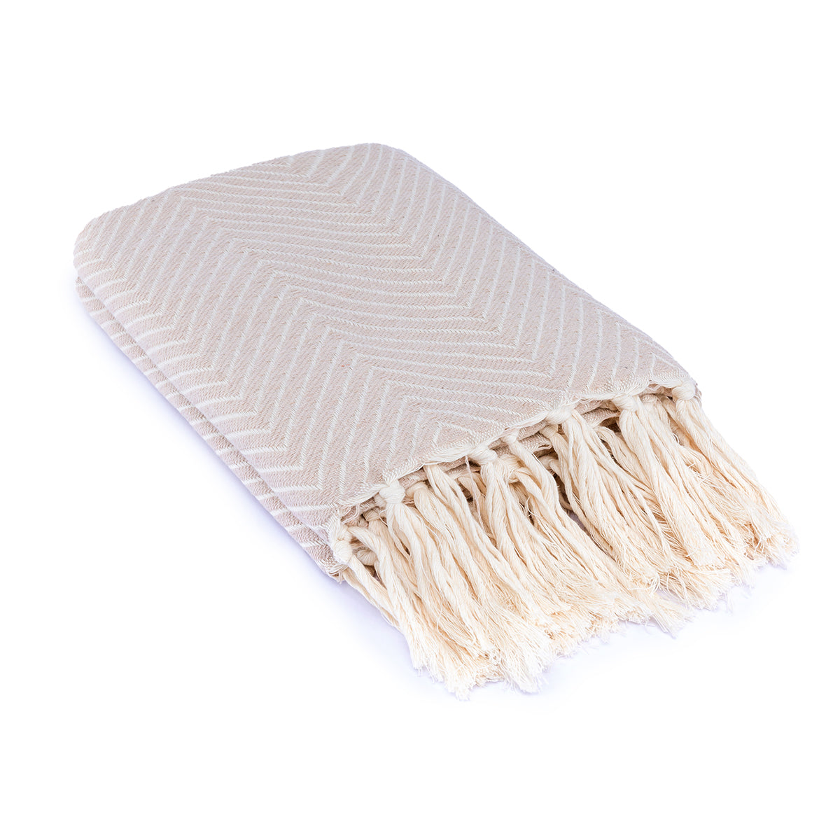 Plaid coton taupe clair AMSTERDAM - 160x250 - febronie.com