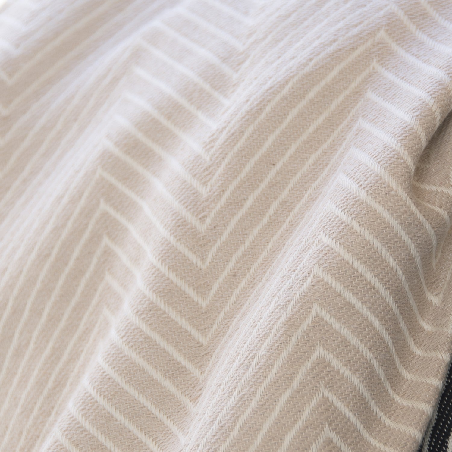 Plaid coton taupe clair AMSTERDAM    febronie.com