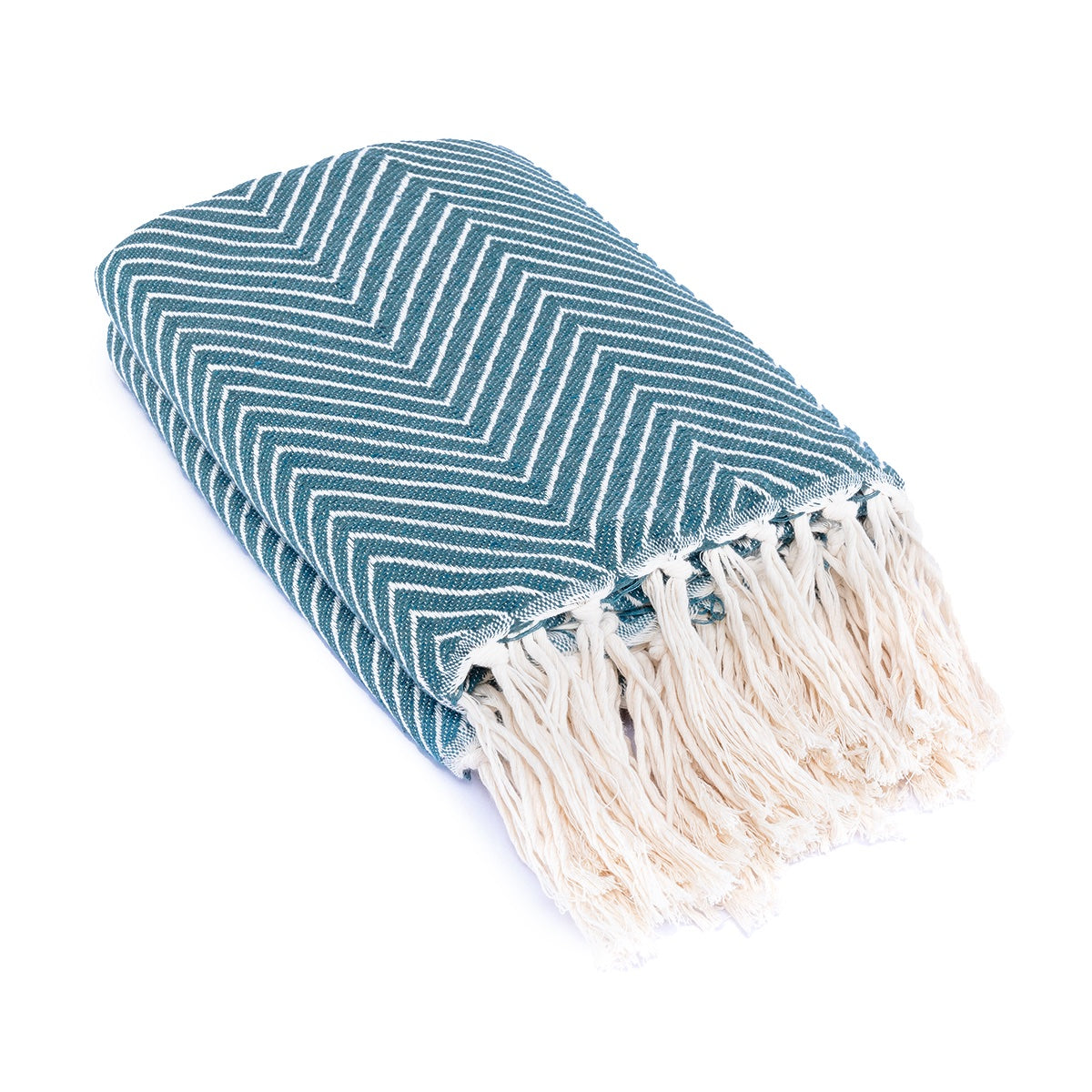 Plaid coton bleu pétrole AMSTERDAM    febronie.com
