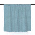 Plaid coton bleu pétrole AMSTERDAM    febronie.com