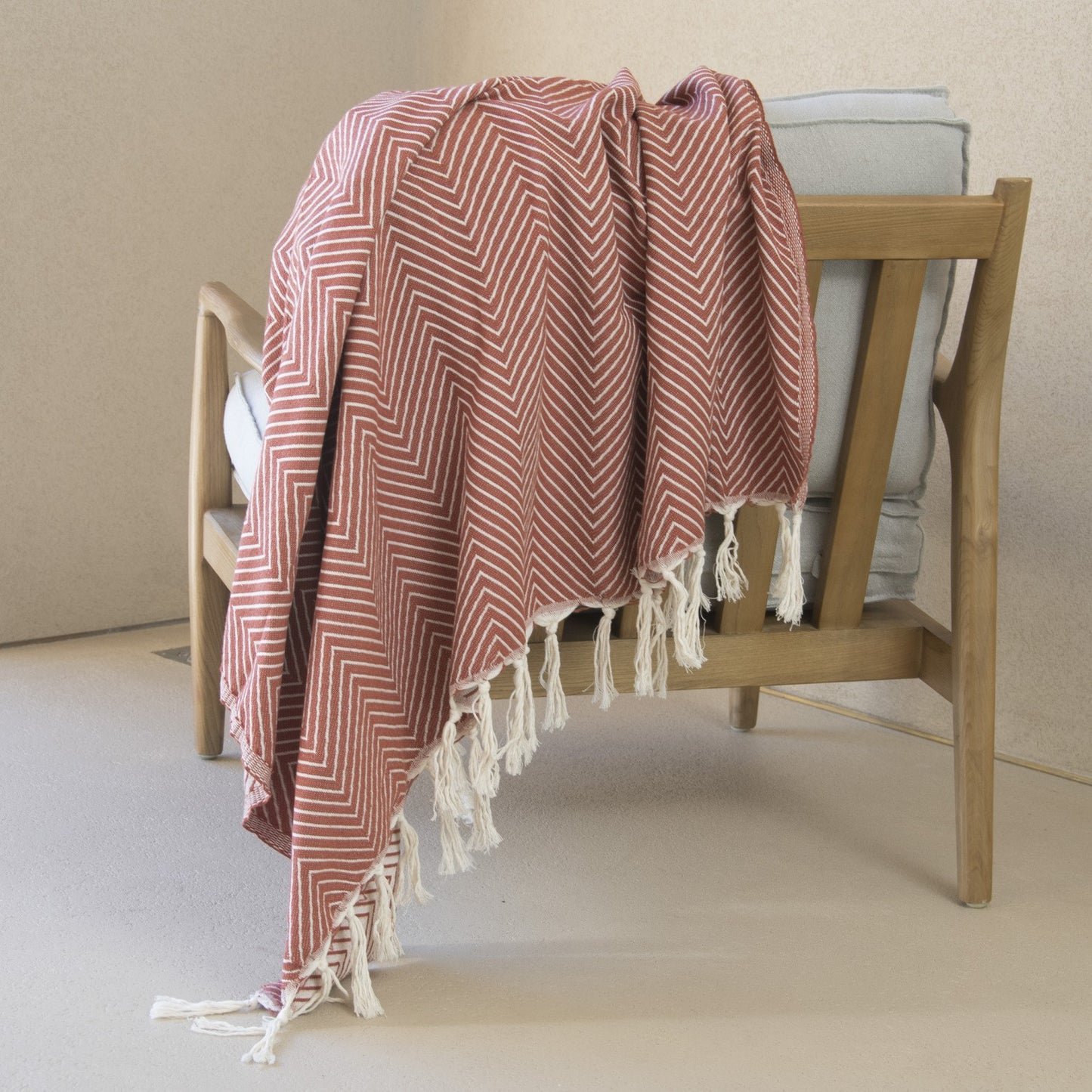 Plaid coton terracotta AMSTERDAM