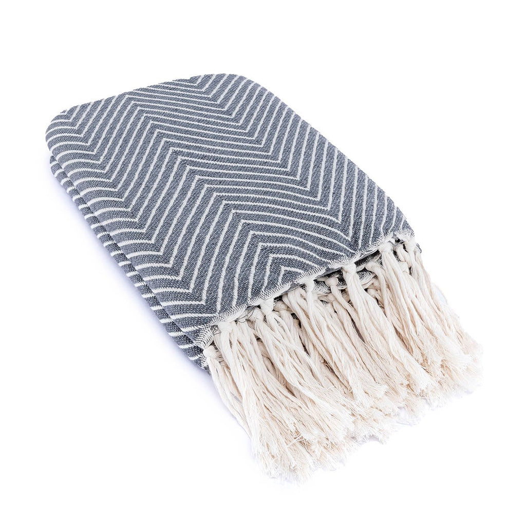 Plaid coton gris moyen AMSTERDAM    febronie.com