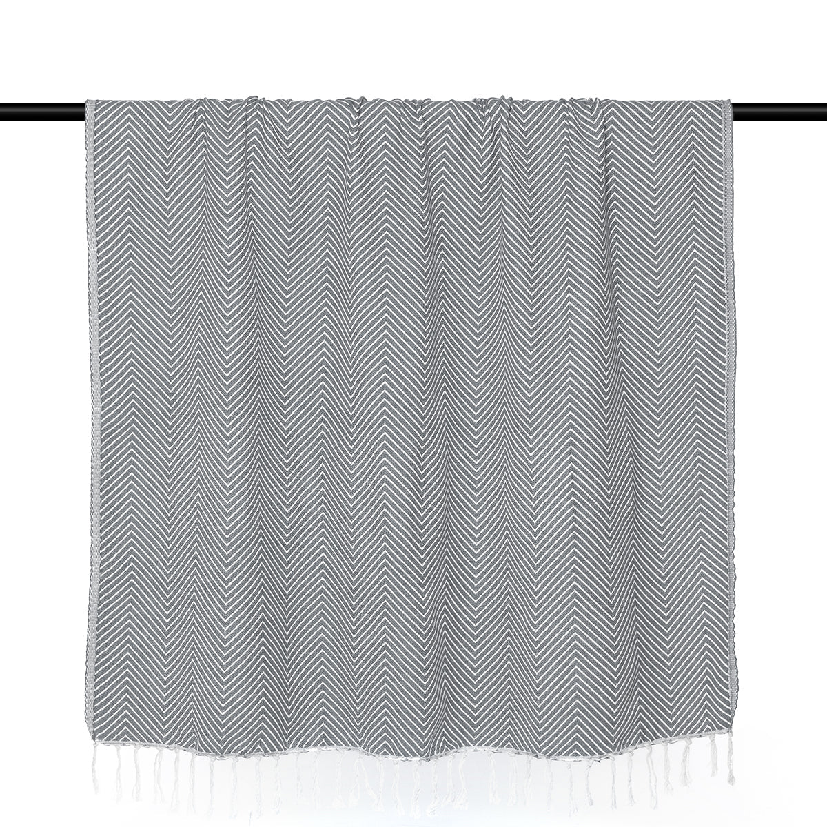Plaid coton gris moyen AMSTERDAM    febronie.com