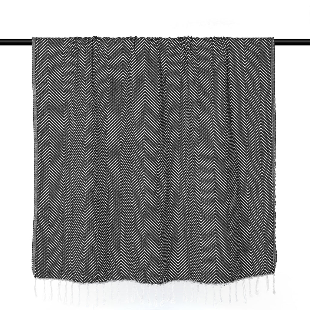 Plaid coton noir AMSTERDAM    febronie.com