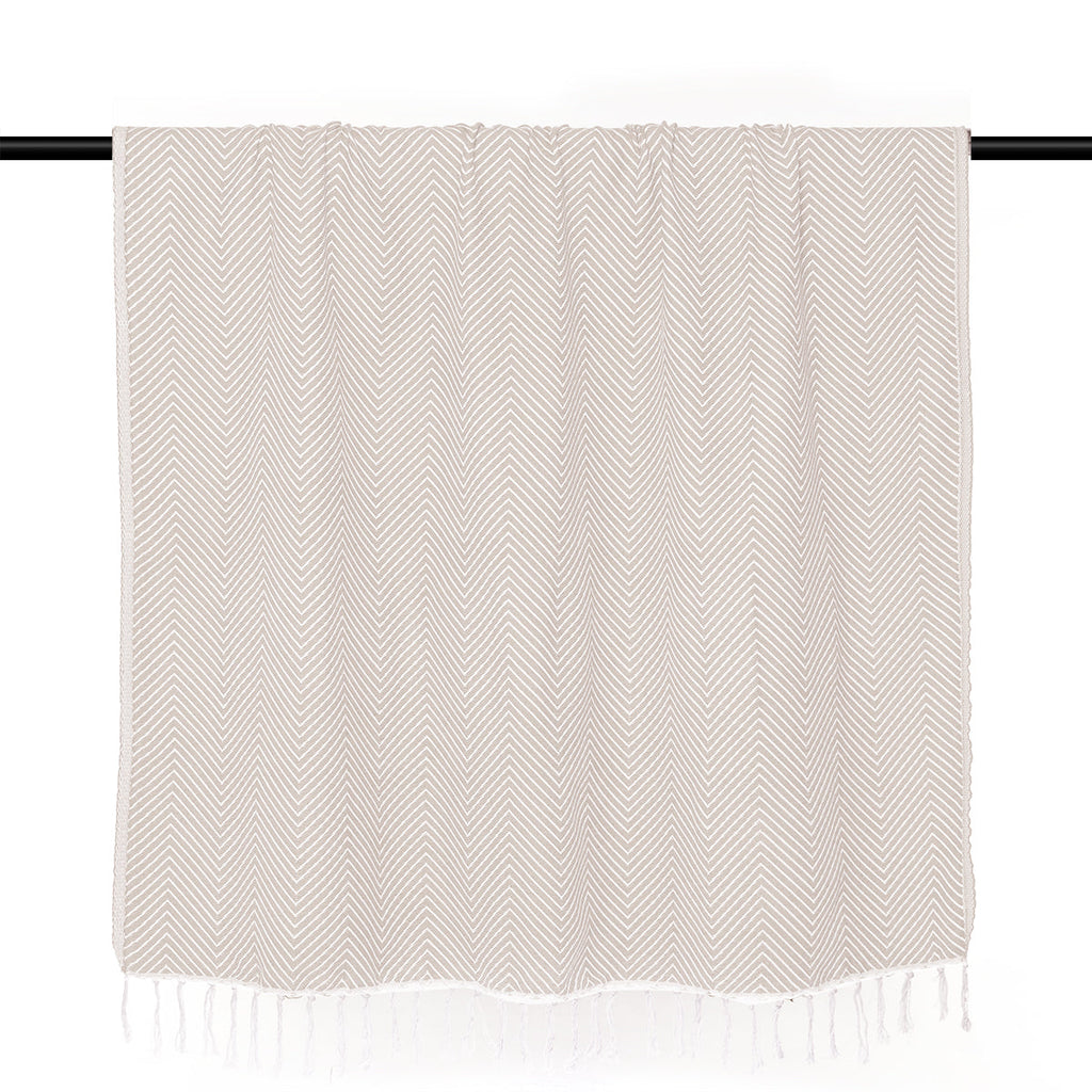 Plaid coton taupe clair AMSTERDAM    febronie.com
