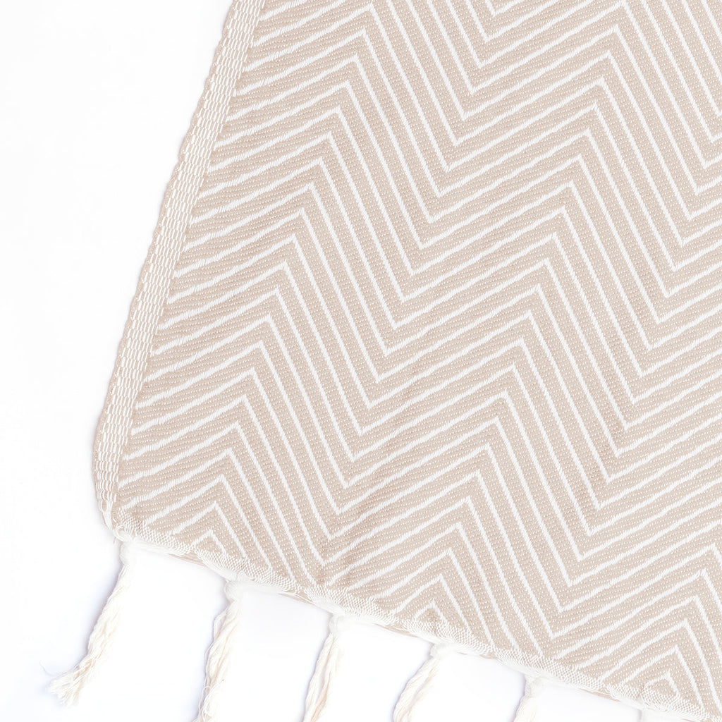 Plaid coton taupe clair AMSTERDAM    febronie.com