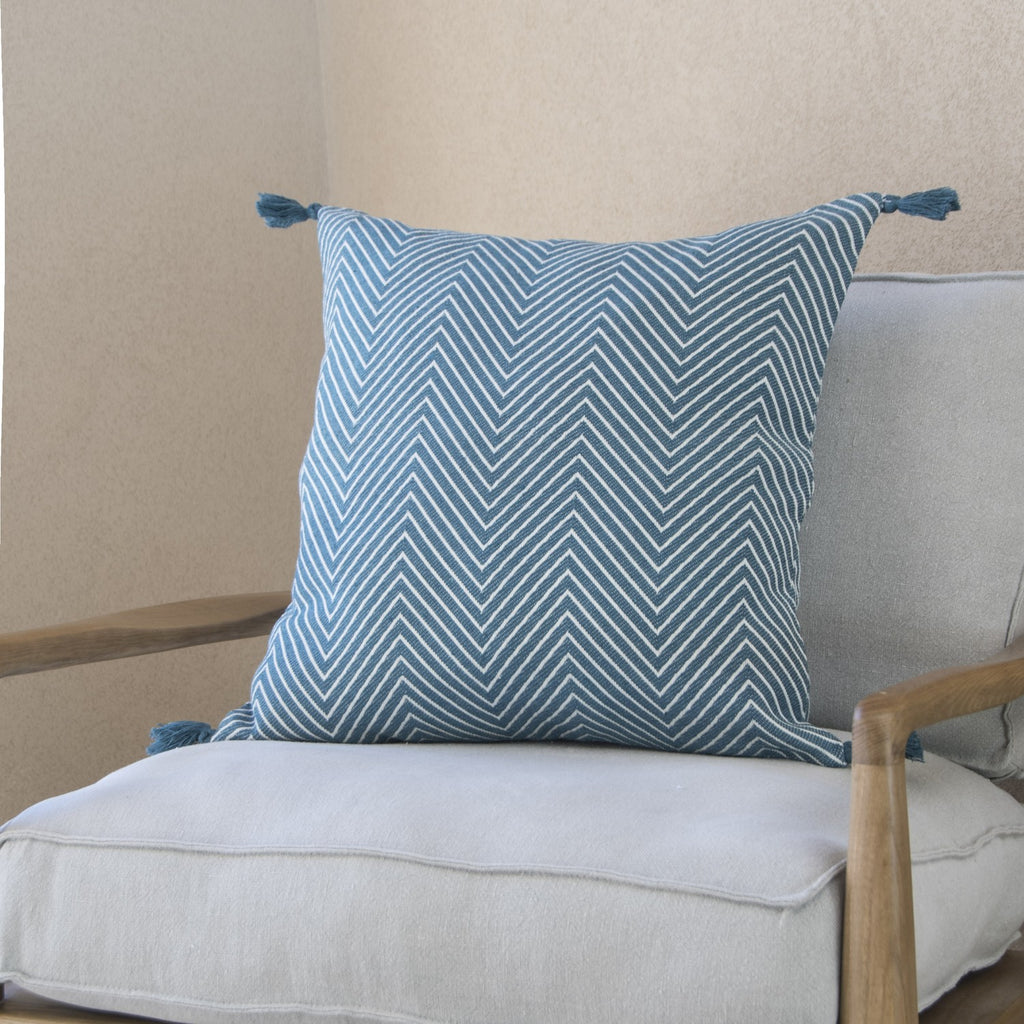 Housse de coussin coton 50x50 AMSTERDAM bleu pétrole