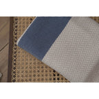 Plaid coton bleu marine LIV    febronie.com