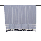 Plaid coton bleu marine STOCKHOLM    febronie.com