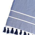 Plaid coton bleu marine STOCKHOLM    febronie.com