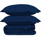Parure + taies 50x70 satin de coton bleu indigo JULIA