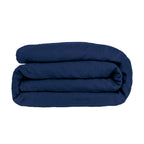 Parure + taies 50x70 satin de coton bleu indigo JULIA