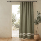 Panneau de rideau coton 180x200 MAHDIA - vert olive