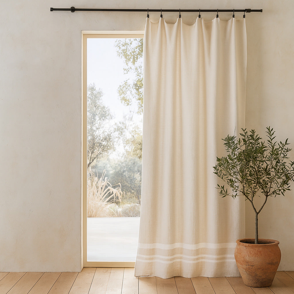 Panneau de rideau coton 180x200 MAHDIA - lin