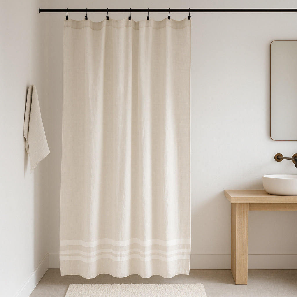 Panneau de rideau coton 180x200 MAHDIA - lin