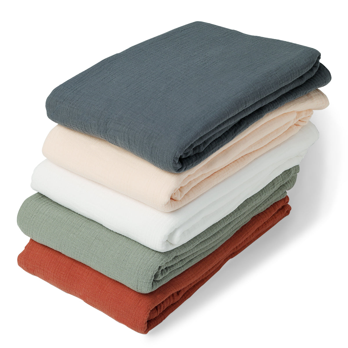 Bedding set in cotton gauze celadon green CARLA