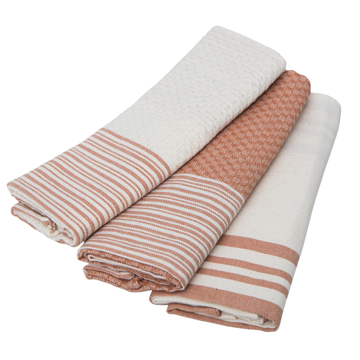 Torchon (x3) coton 45x70 MAHDIA rose argile