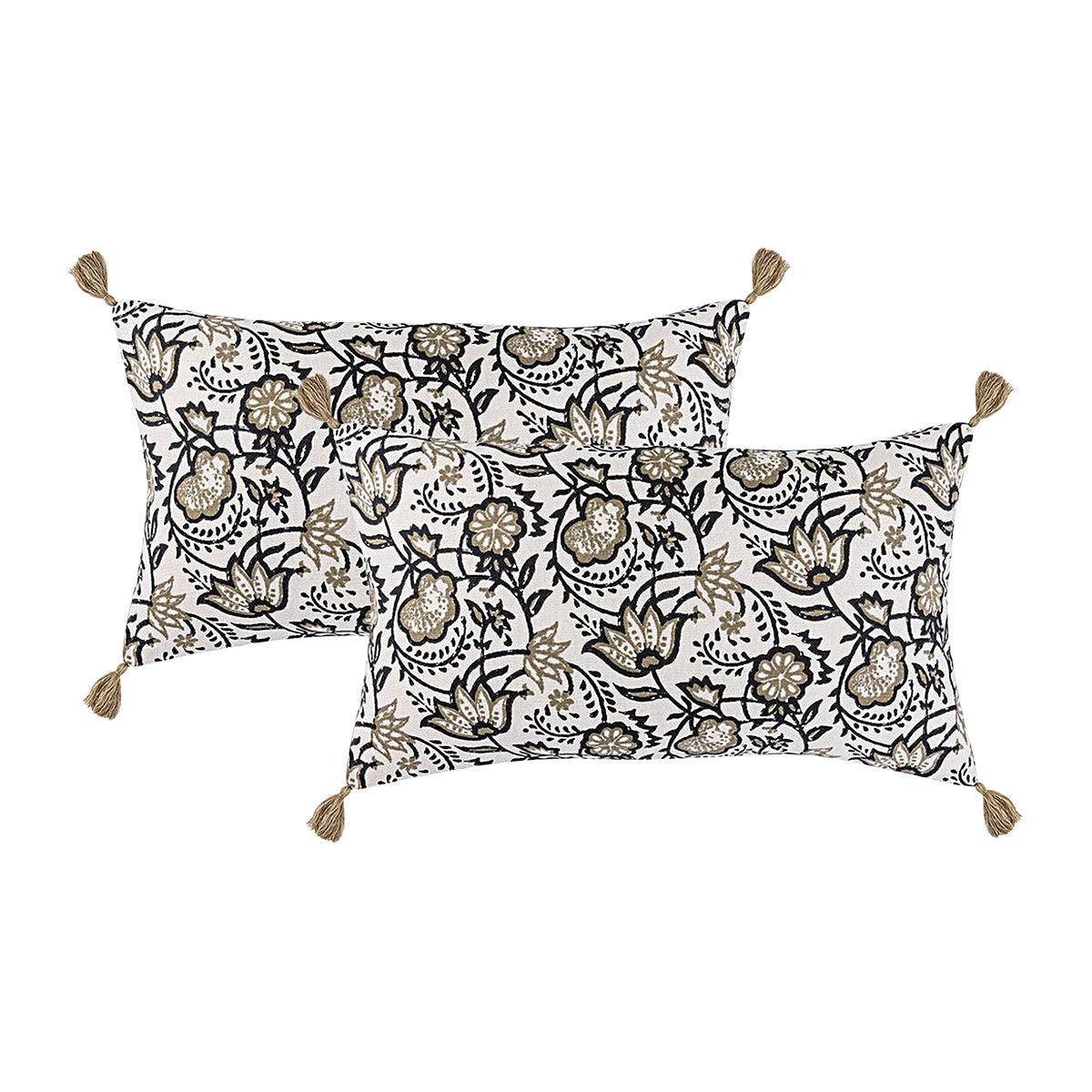 Lot de 2 housses de coussin coton CARMA 50x30