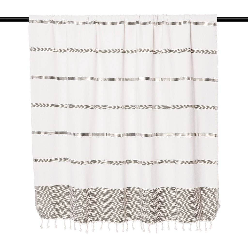 Plaid coton écru LIV    febronie.com