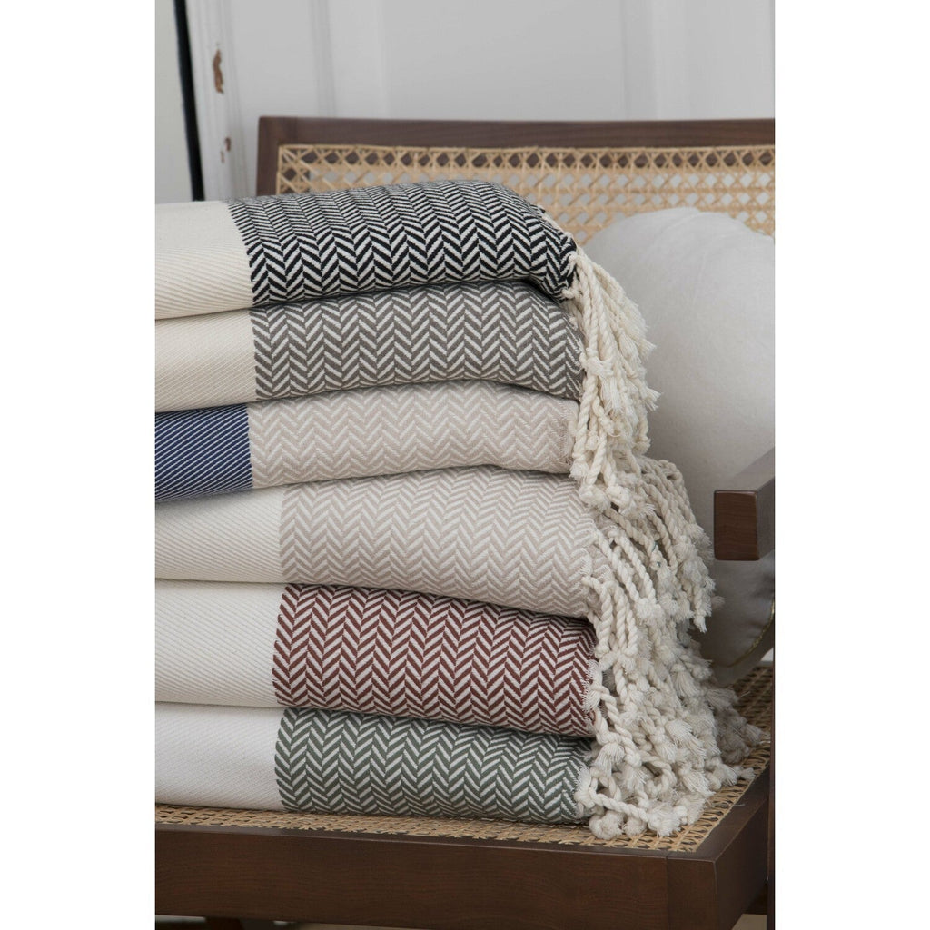 Plaid coton écru LIV    febronie.com
