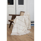 Plaid coton écru LIV    febronie.com