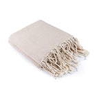 Plaid coton taupe clair OSLO - 130x170 - febronie.com