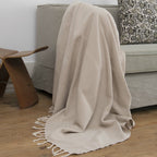 Plaid coton taupe clair OSLO    febronie.com