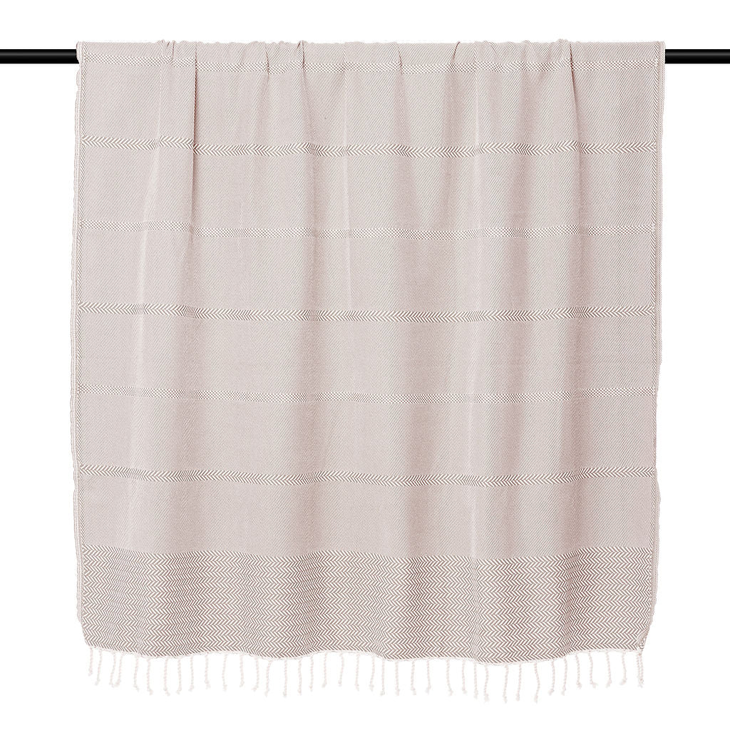 Plaid coton taupe clair OSLO    febronie.com