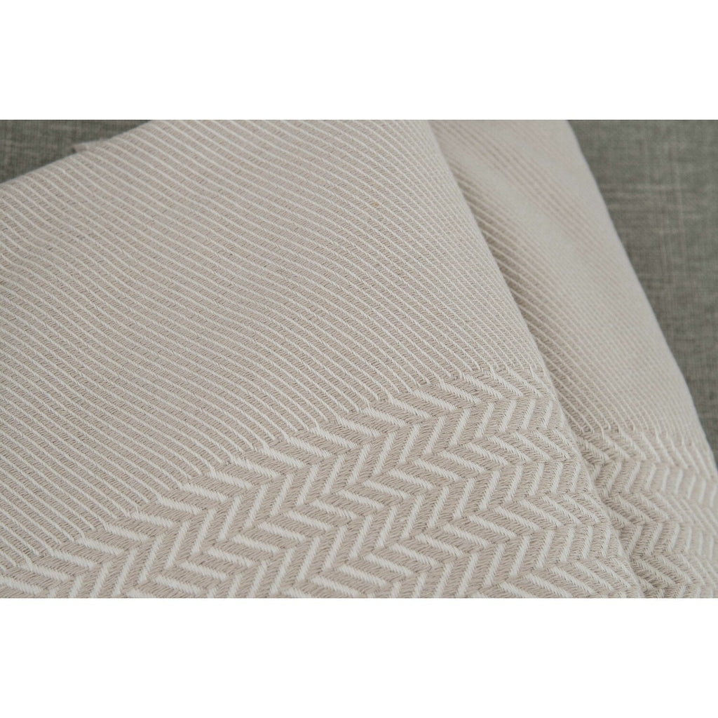 Plaid coton taupe clair OSLO    febronie.com