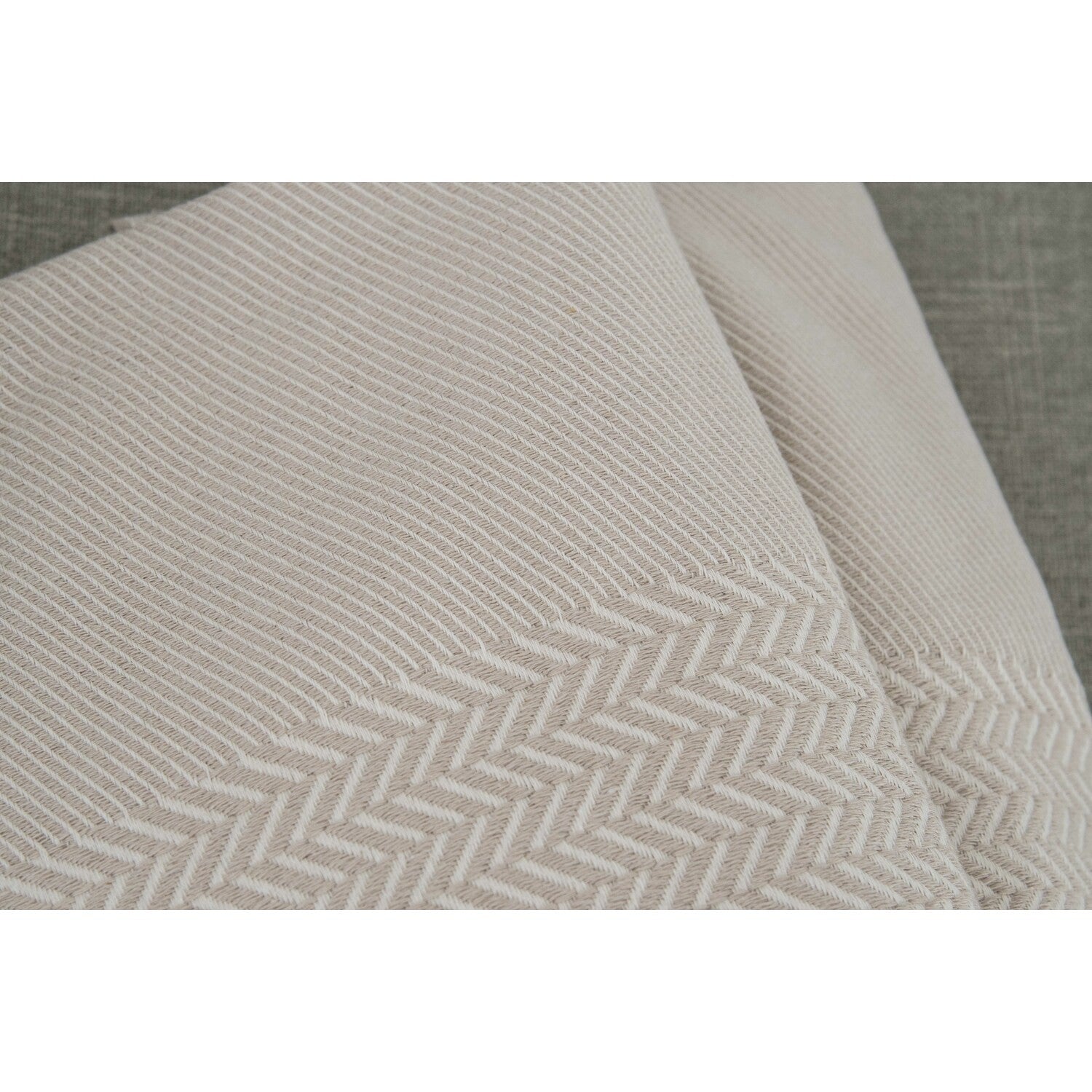 Plaid coton taupe clair OSLO    febronie.com