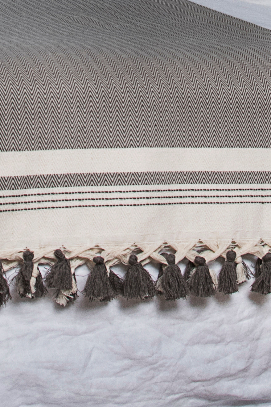 Plaid coton taupe IVAN    febronie.com
