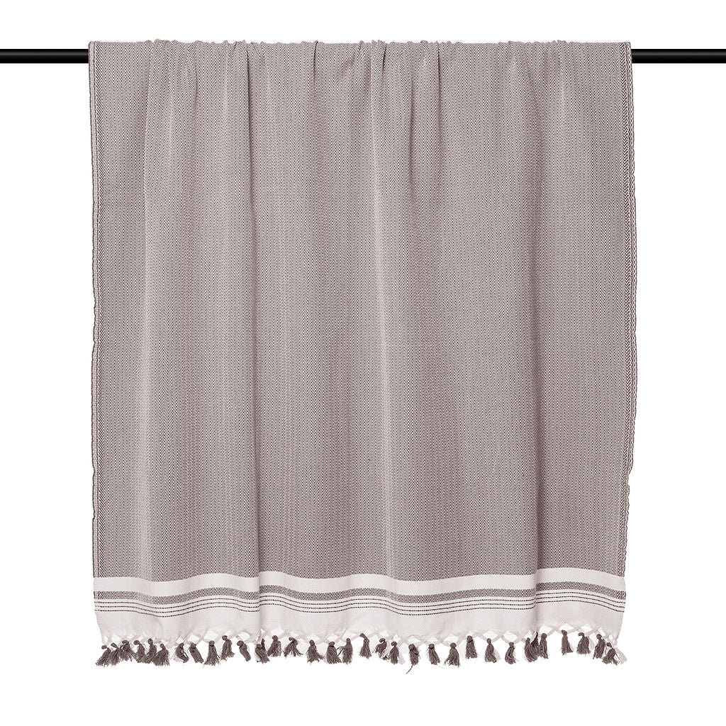 Plaid coton taupe IVAN    febronie.com