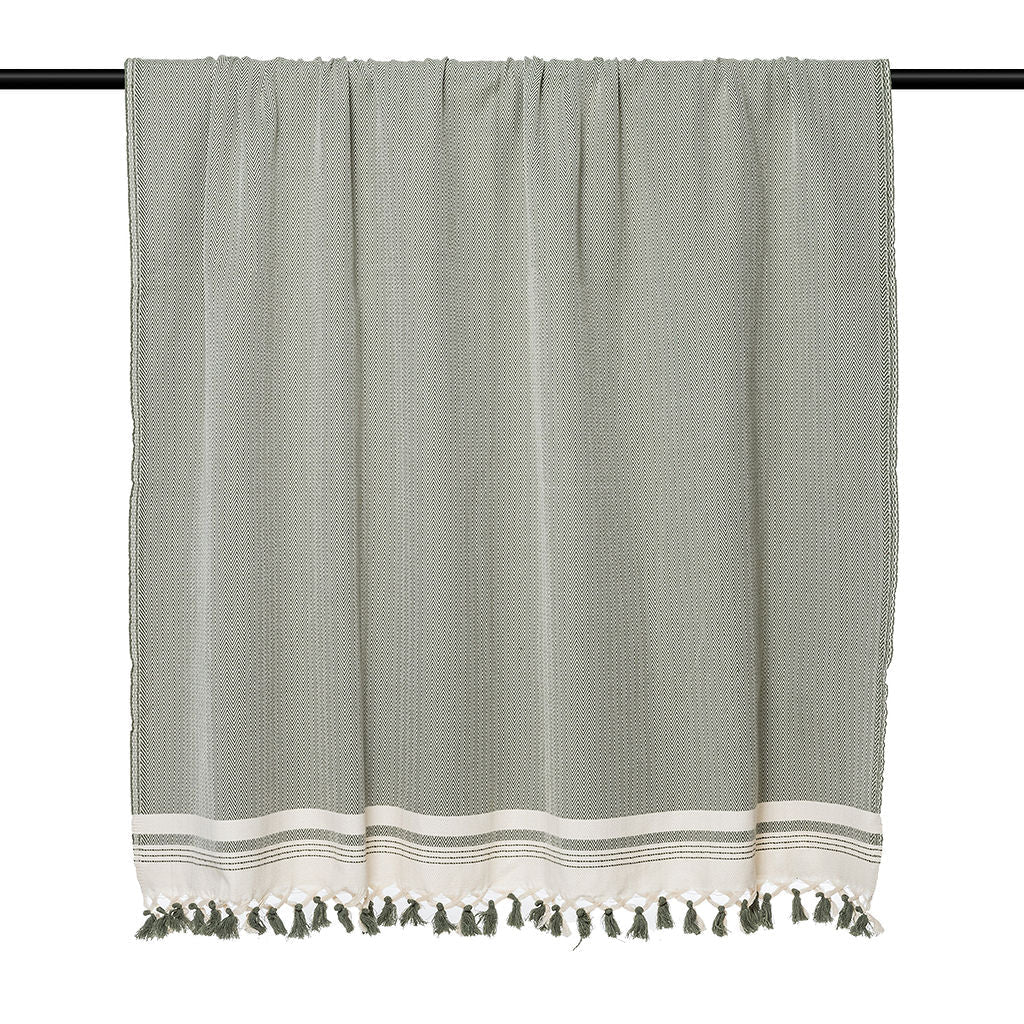 Plaid coton vert olive IVAN    febronie.com