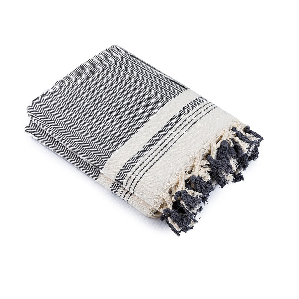 Plaid coton gris moyen IVAN    febronie.com