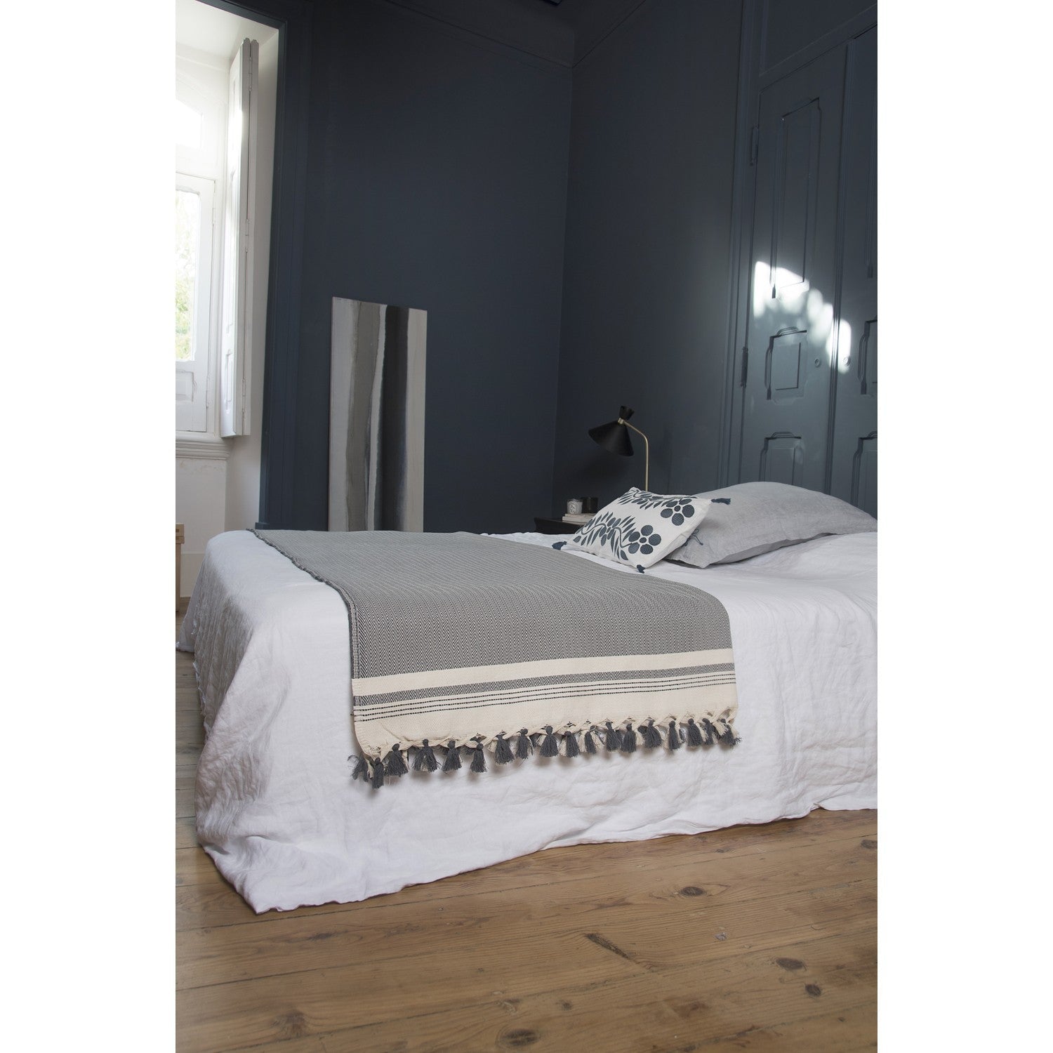 Plaid coton gris moyen IVAN    febronie.com