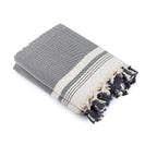 Plaid coton gris moyen IVAN - 130x170 - febronie.com