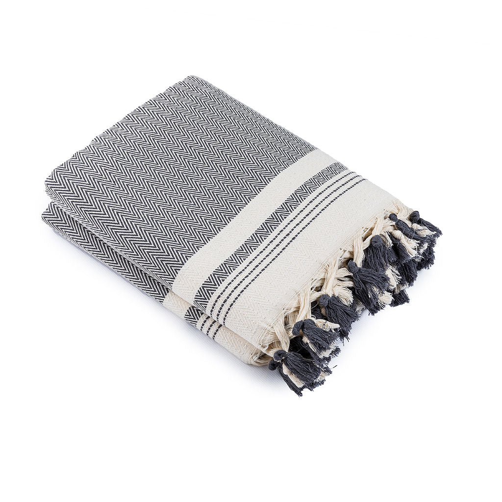 Plaid coton gris moyen IVAN    febronie.com