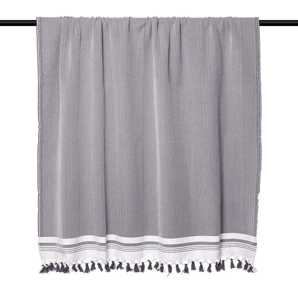 Plaid coton gris moyen IVAN    febronie.com