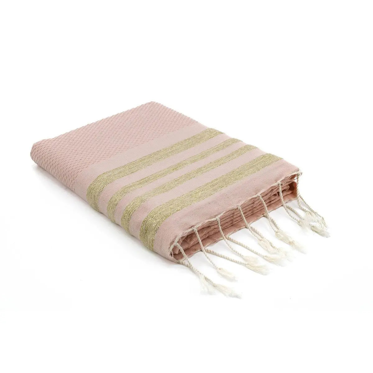 Fouta nid d'abeille lurex coton HAMPTONS 100x200 - febronie.com