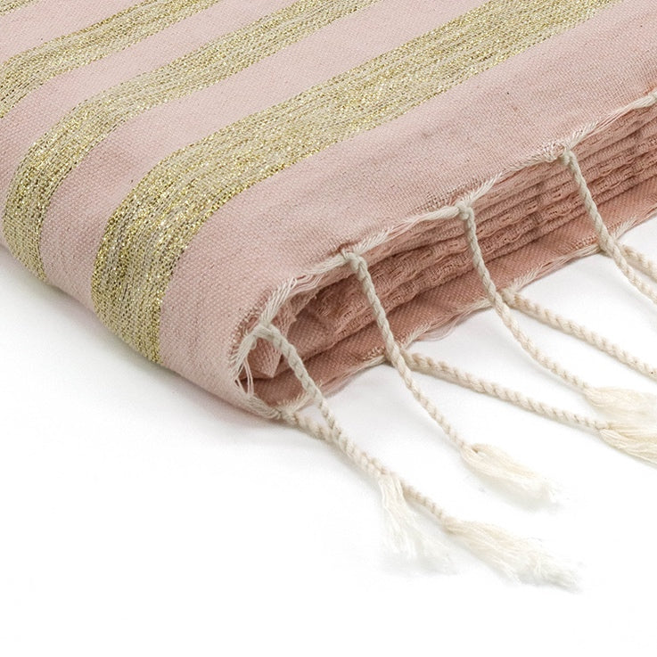 Fouta nid d'abeille lurex coton HAMPTONS 100x200