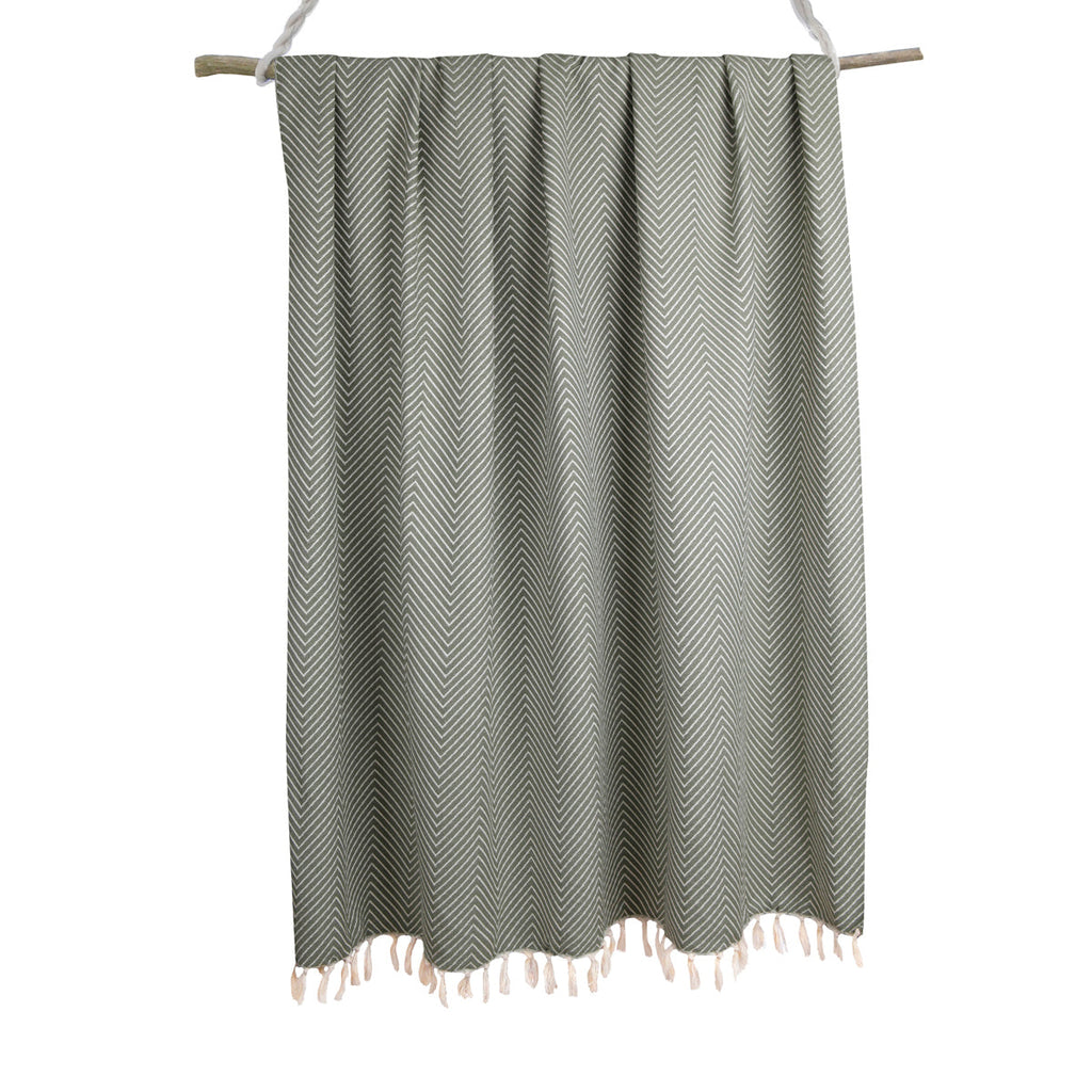 Plaid coton vert olive AMSTERDAM    febronie.com